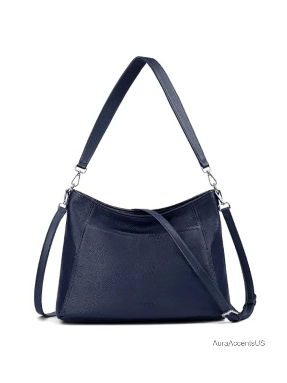 Genuine Leather Hobo Crossbody Bag with 2 Straps Large Capacity